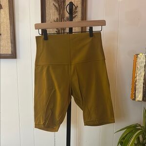 Lululemon Athletica Green Bike Shorts High-Waisted Performance